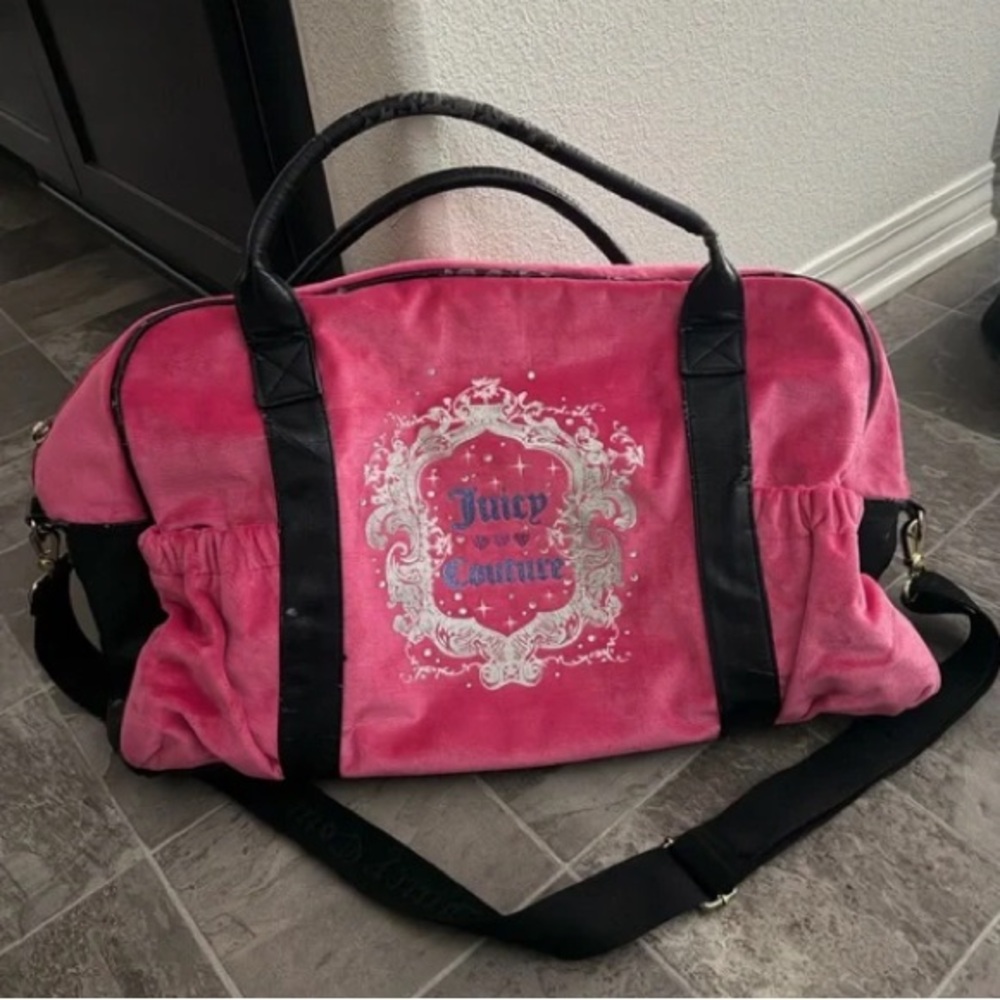 Juicy Couture Pink and Black Travel Bag